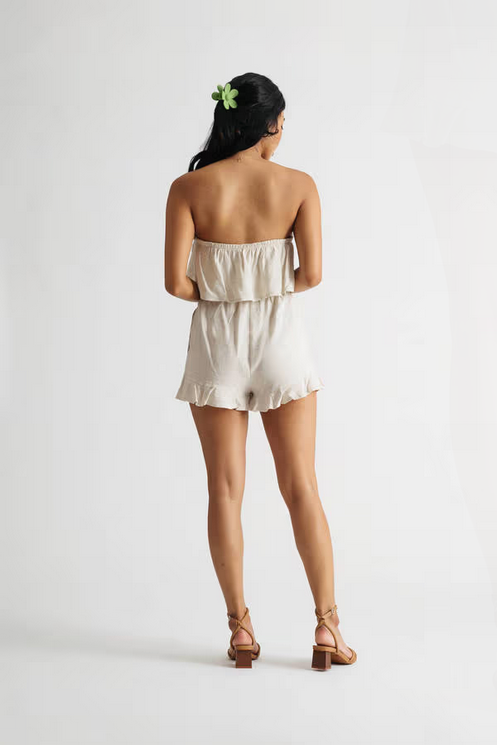 Tobi Women's Lauren Strapless Romper - Beige