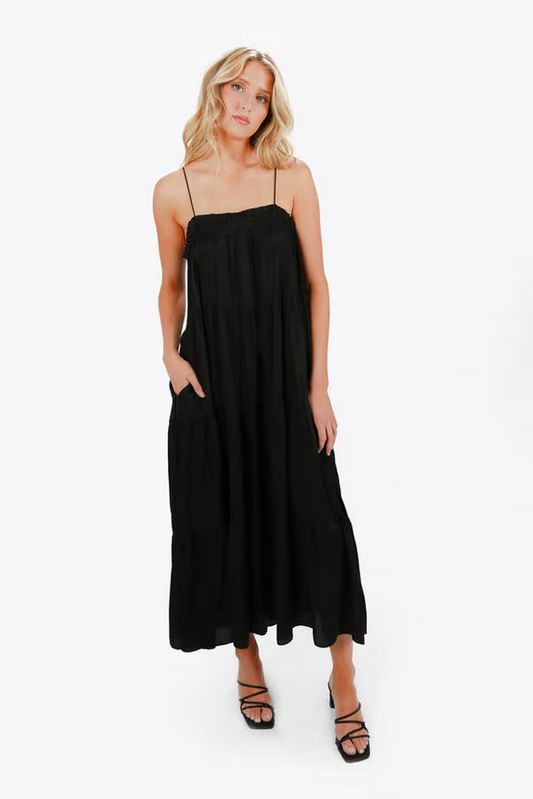 Tobi Women's Elisse Cami Tiered Maxi Dress - Black