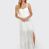 Tobi Women's Jaylynn Eyelet Slit Maxi Dress - Off White