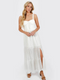 Tobi Women's Jaylynn Eyelet Slit Maxi Dress - Off White