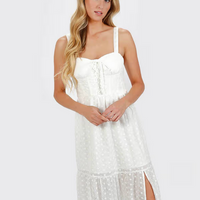 Tobi Women's Jaylynn Eyelet Slit Maxi Dress - Off White