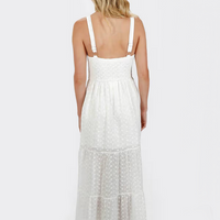 Tobi Women's Jaylynn Eyelet Slit Maxi Dress - Off White