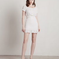 Tobi Women's Hours Later Ruffle Smocked Mini Dress - Off White