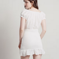 Tobi Women's Hours Later Ruffle Smocked Mini Dress - Off White