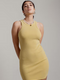 Tobi Women's Henri Ribbed Bodycon Mini Dress - Citron Yellow