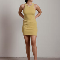 Tobi Women's Henri Ribbed Bodycon Mini Dress - Citron Yellow