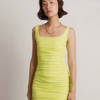 Tobi Women's Party With Us Ruched Open Back Mini Dress - Lime Green