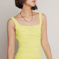 Tobi Women's Party With Us Ruched Open Back Mini Dress - Lime Green