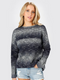 Tobi Women's With My Ombre Crew Neck Sweater - Navy Multi