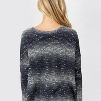 Tobi Women's With My Ombre Crew Neck Sweater - Navy Multi