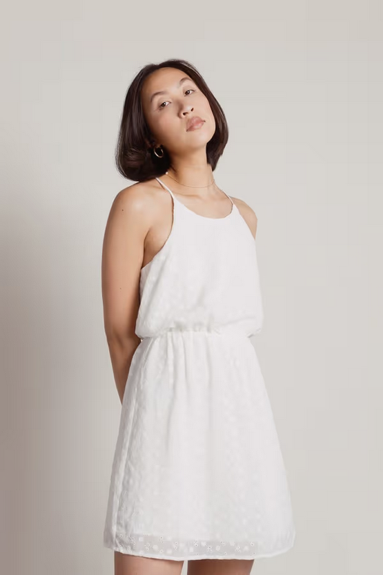 Tobi Women's Minnie Racerback A-Line Mini Dress - White