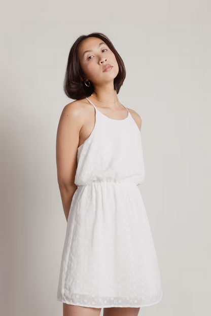 Tobi Women's Minnie Racerback A-Line Mini Dress - White