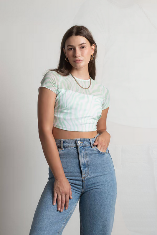 Tobi Women's Ride Along Crop Top - White Multi
