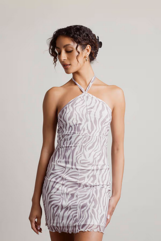 Tobi Women's Forever Love Halter Mesh Mini Dress