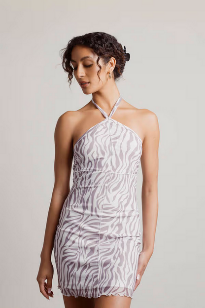Tobi Women's Forever Love Halter Mesh Mini Dress