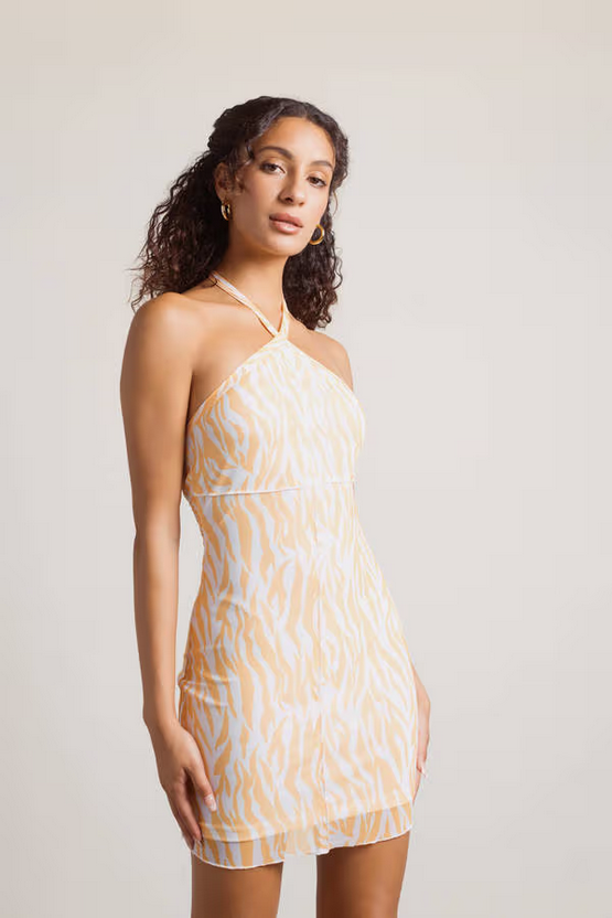 Tobi Women's Forever Love Halter Mesh Mini Dress