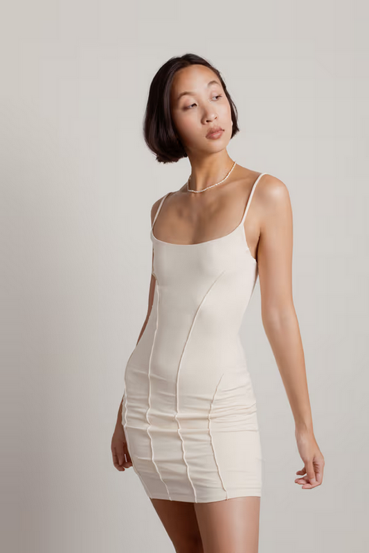 Tobi Women's Just A Small Thing Exposed Stitch Bodycon Mini Dress