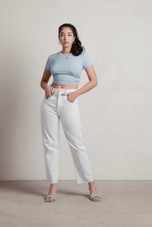 Tobi Women's Say Nothing Crop Top - Dusty Blue