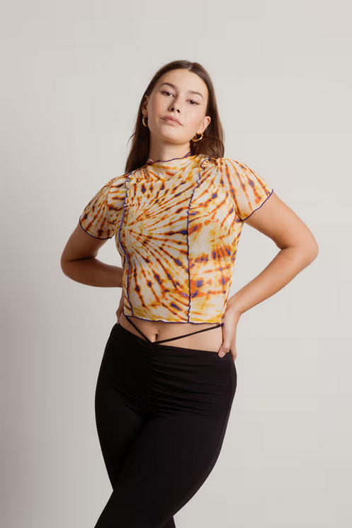 Tobi Women's Can You Pass The Test Crop Top - Gold Violet