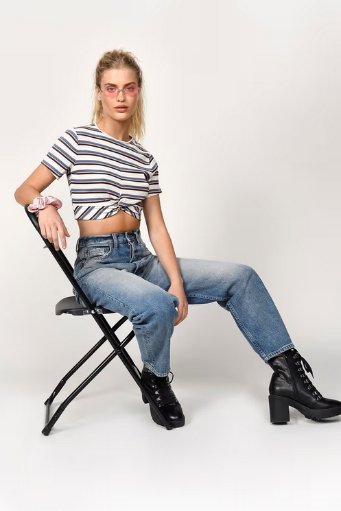 Tobi Women's Get To You Crop Top - White Multi