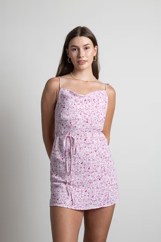 Tobi Women's Billie Boy Floral A-Line Mini Dress - Magenta