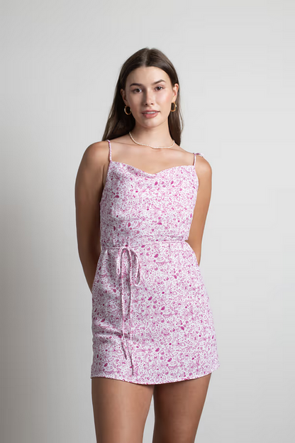 Tobi Women's Billie Boy Floral A-Line Mini Dress - Magenta