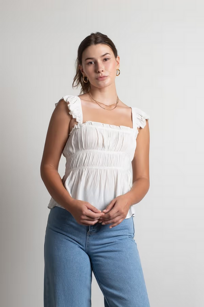 Tobi Women's Karisma Ruffle Blouse - Ivory