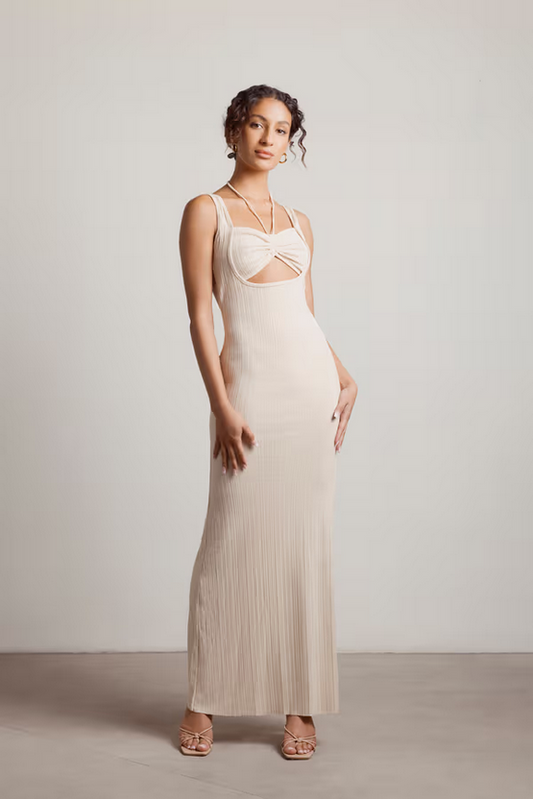 Tobi Women's No Problem Ribbed Cutout Maxi Dress