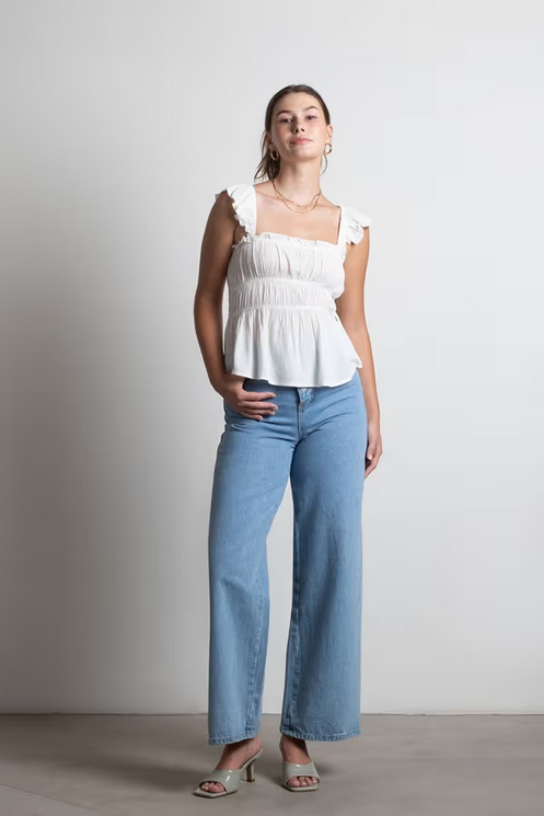 Tobi Women's Karisma Ruffle Blouse - Ivory