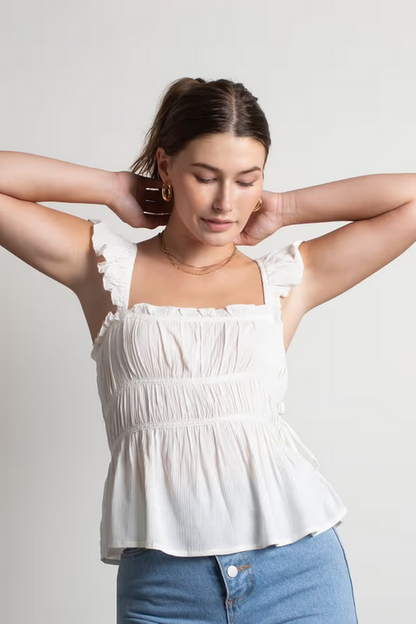 Tobi Women's Karisma Ruffle Blouse - Ivory