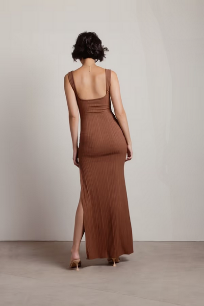 Tobi Women's No Problem Ribbed Cutout Maxi Dress