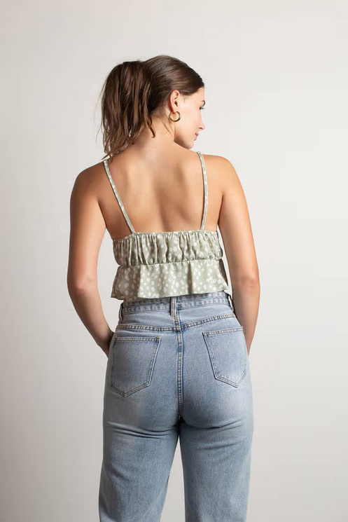 Tobi Women's Shuffle Around Crop Top - Sage