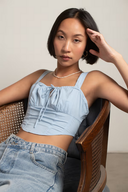 Tobi Women's Say It Again Corset Top - Baby Blue