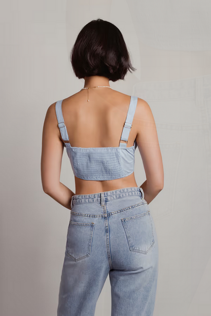 Tobi Women's Say It Again Corset Top - Baby Blue