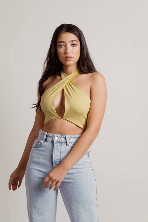 Tobi Women's Pamela Crop Top - Chartreuse