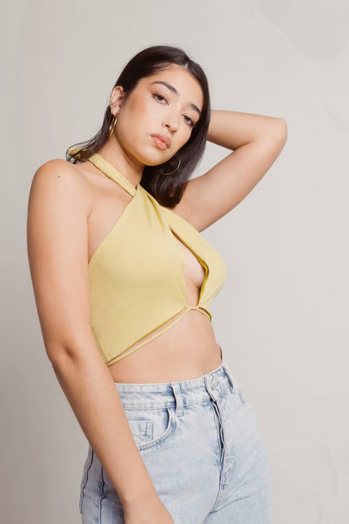 Tobi Women's Pamela Crop Top - Chartreuse