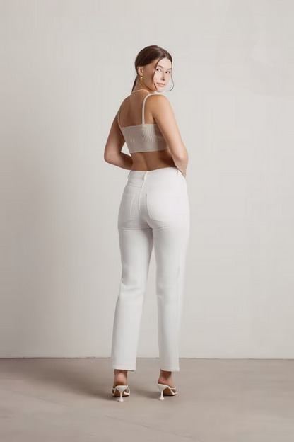 Tobi Women's Castle Heights Straight Leg Jeans - White