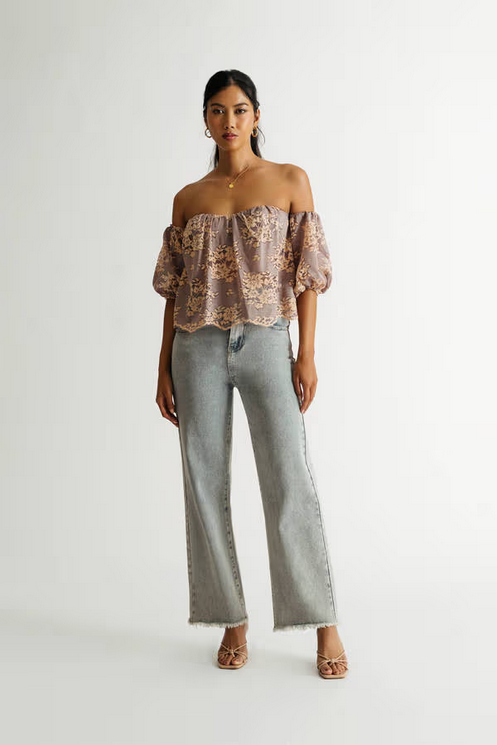 Tobi Women's Embrace Me Floral Blouse - Grey Multi