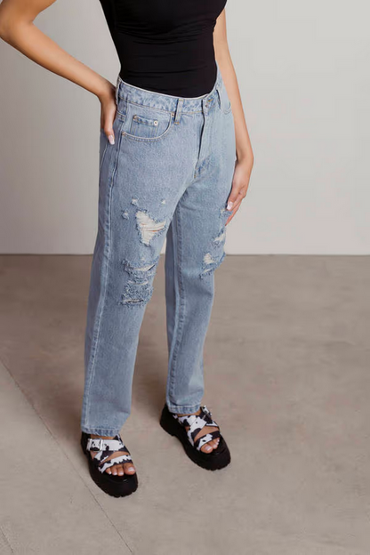 Tobi Women's Elysian Heights Distressed Jeans - Light Wash