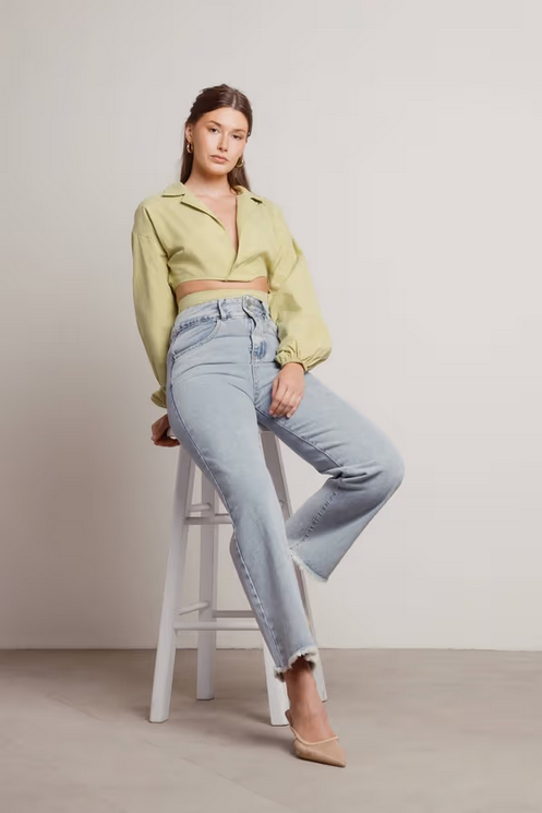 Tobi Women's Fit The Bill Crop Top - Light Green