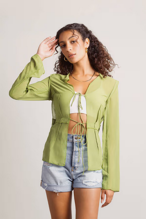 Tobi Women's Take Me Out Open Front Blouse