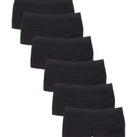 Kalon Clothing Women's 6 Pack Nylon Spandex Boyshort Panties