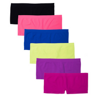 Kalon Clothing Women's 6 Pack Nylon Spandex Boyshort Panties