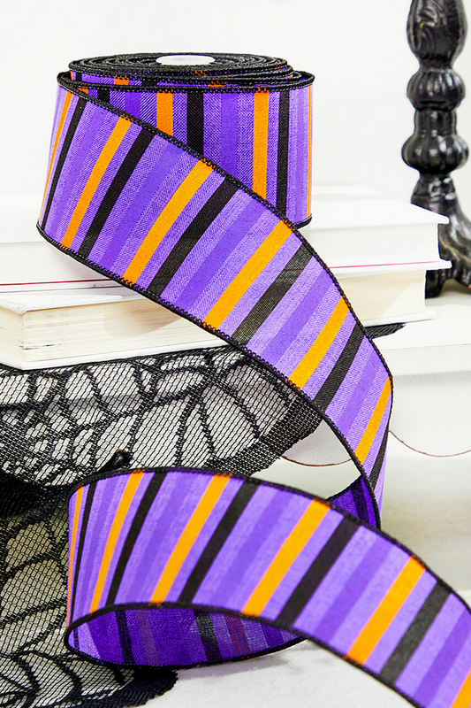 Decorator's Warehouse 2.5" x 10 Yard Horizontal Stripe/Royal Ribbon