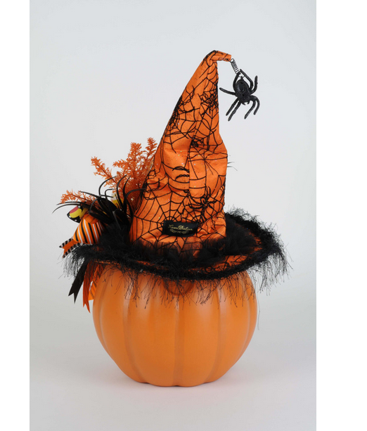 Decorator's Warehouse Karen Didion Lighted Pumpkin with Orange Hat