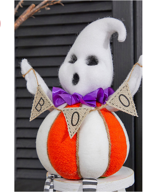 Decorator's Warehouse 21” Boo Ghost Pumpkin Decor