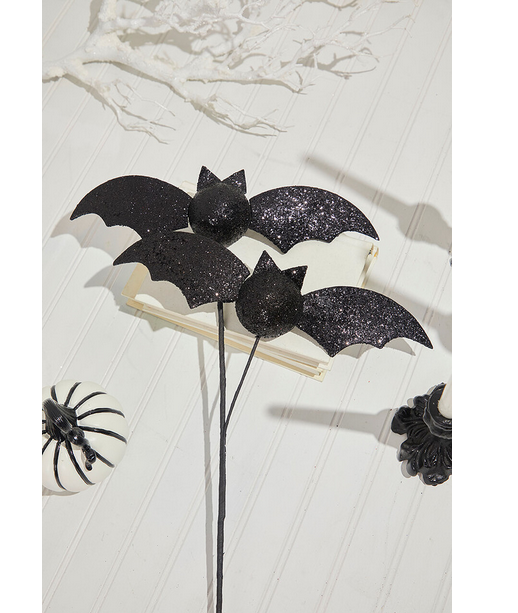 Decorator's Warehouse 25” Glitter Black Bat Spray