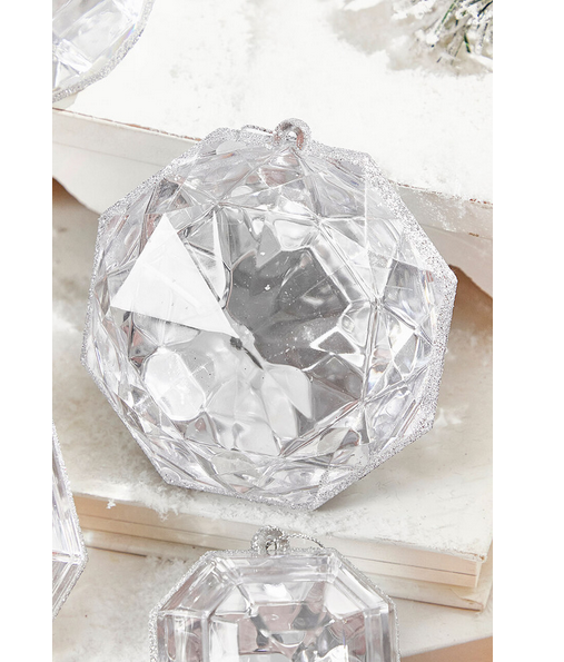 Decorator's Warehouse 4"-5" Jewel Ornament - Silver