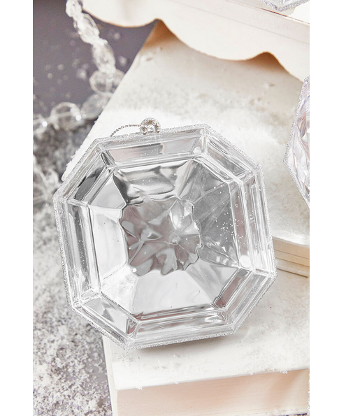 Decorator's Warehouse 4"-5" Jewel Ornament - Silver