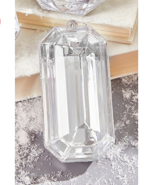 Decorator's Warehouse 4"-5" Jewel Ornament - Silver